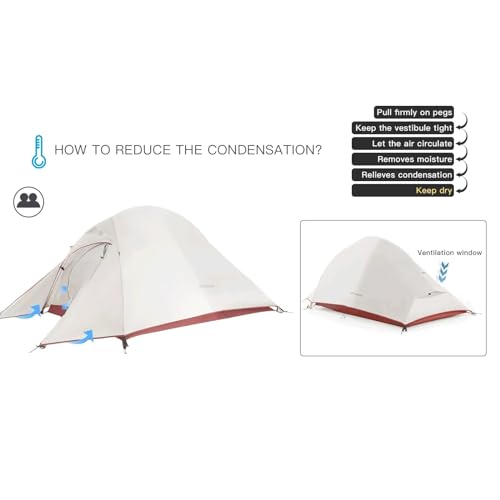 Carpa para camping ligera para 1-2 personas 60+210x105x100cm miniatura 3