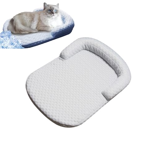 犬 猫ペット ひんやりマット ペット冷却マット 夏用 3D アイスビーンズ クールフィーリング生地 Uマット 折りたたみクーラーベッド 通気性高め 屋内・車載両対応 暑さ対策 軽量 快適 多用途 ひんやりシート ペット用品 中小型 犬/猫/ウサギ (L,U