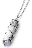 Rainbow Moonstone Crystal Healing Necklace - for Crown Chakra | Brings Hope, Luck and Abundance. Relieves Emotional Stress. Enhances Intuition, Psychic Abilities and Sensitivity | with Stylish Chain
