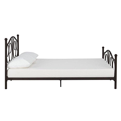 Dhp Victoria Metal Platform Bed With Decorative Accent Headboard And Footboard, Adjustable Base Height For Underbed Storage, No Box Spring Needed, Queen, Bronze #TOP4