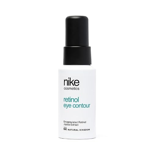 NIKECOSMETICS - Contorno de Ojos Retinol 30 ml, con Retinol y Extracto de Jojoba, Previene Arrugas, Favorece la Producción de Colágeno y Elastina, Reafirmante, Fórmula Vegana