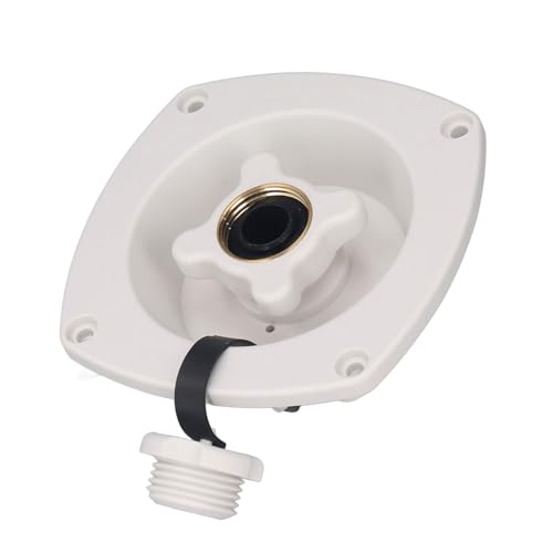 Image of Yosoo Health Gear RV Water Inlet Wall Mount City Water Inlet with Regulator, Sturdy ABS RV Water Inlet Reduce Pressure Fresh Water Injection Port with Quick Connector for Trailer Camp Boat (White)