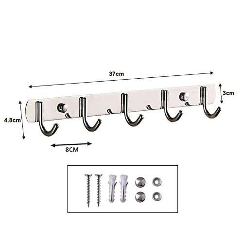 Spotact Stainless Steel Coat Rack Heavy Duty Wall Mounted Towel Hanger Modern Metal Clothes Hooks for Entryway Hallway Kitchen Bathroom Bedroom (Round - Image 2