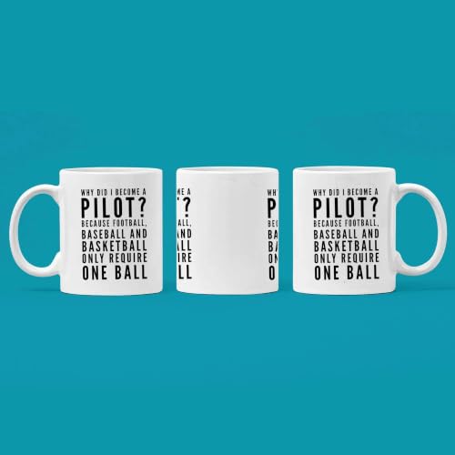 Image of Panvola Why Did I Become A Pilot Because Funny Pilot Gift Coffee Mug 11 oz | Aviation Student Graduation Gift Aircraft Flying Aerospace Student Sarcastic Gifts Ceramic Mug White