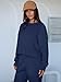 ANRABESS Womens 2 Piece Outfits Lounge Sets Cropped Sweatshirt Joggers Fashion Sweatsuit Sweat Set 2025 Winter Travel Outfits Navy Blue X-Large