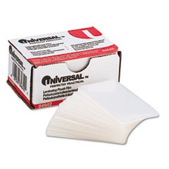 (3 Pack Value Bundle) UNV84642 Clear Laminating Pouches, 5 mil, 2 3/16 x 3 11/16, Business Card Size, 100
