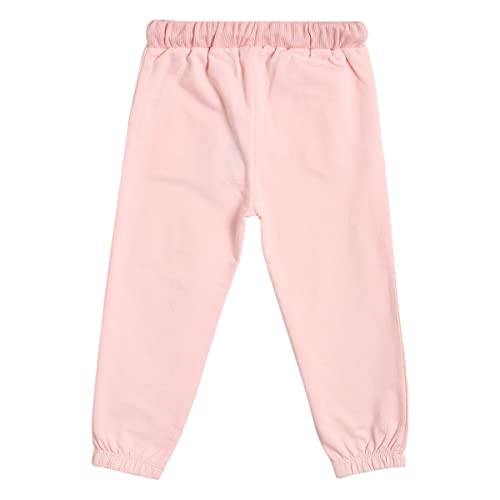 Image of miniklub Infants Girls Pink Solid Pure Cotton Straight-Fit Joggers