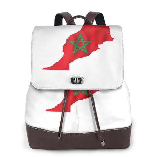 Sac à dos en cuir carte du Maroc parfait pour le travail et les voyages