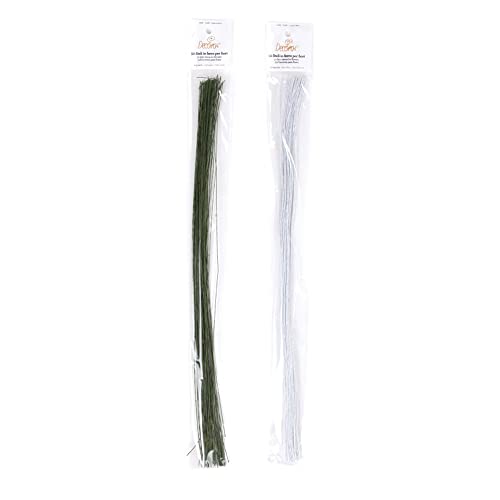 DECORA 50 Florist Wires, White, gauge 28