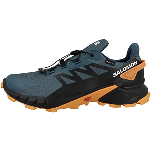 SALOMON Shoes Supercross 4 GTX, Zapatillas de Trail Running Hombre, Stargazer/Black/Turmeric, 41 1/3 EU