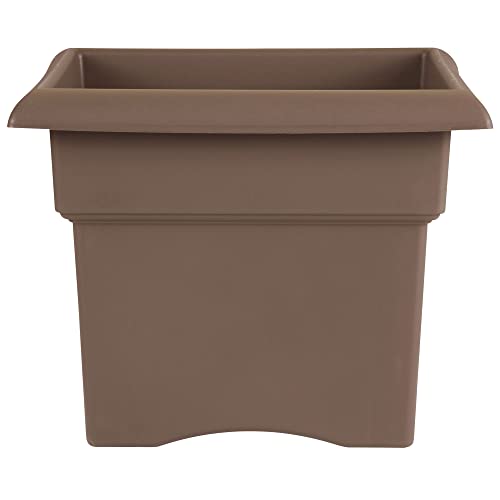 Veranda Deck Box Planter Square (), Chocolate Brown, 14" - Bloem 57314CH