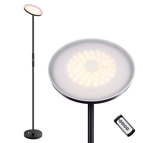 Albrillo 20W LED Lampadaire - Infinite Dimmable Lampe Sur Pied avec 3 Températures de Couleur [3000K/4000K/5000K], Contrôle Tactile & Télécommande, Moderne Lampadaire pour Salon Bureau Chambre