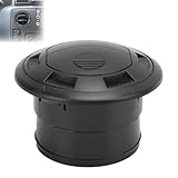 Dashboard Air Conditioning Deflector, Outlet Side Roof Vent - Mount Round Louvered Dash Vent Exhaust Grille for Car RV Boats Yacht - Black