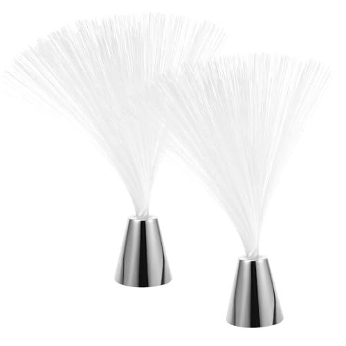 KONTONTY 2pcs Colorful Led Fiber Optic Light Color Changing Decoration Lamp for Weddings Christmas and Parties Battery Operated Batteries Not Included Creates Romantic Atmosphere