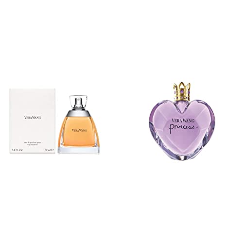 Vera Wang Princess Eau de Toilette Spray for Women, Vanilla, 3.4 Fl Ounce & Eau de Parfum for Women - Delicate, Floral Scent - Notes of Iris, Lillies, & Sandalwood - Feminine & Subtle - 3.4 Fl Oz