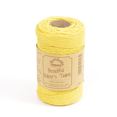 EVERLASTO, 100 m di spago in Cotone da Forno (2 mm Circa) (Giallo Narciso)
