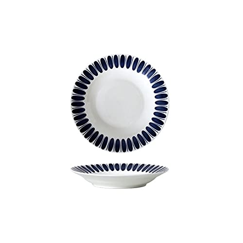Platos de postre de cerámica, juego de 4, platos de cena de 8 pulgadas para uso en restaurantes, cocinas, microondas, horno y lavavajillas (blanco) platos de ensalada (color: A, tamaño: 8 pulgadas)