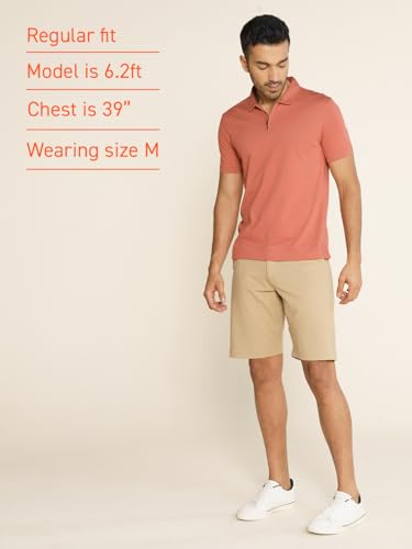 Image of DAMENSCH Constant Men's All-Degree Thermoregulating Pique Contrast Neck Polo T-Shirt