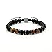 JoycuFF Brother Gifts, Christmas Birthday Gifts for Brother from Sister, Adjustable 8mm Mens Tiger Eye Black Matte Agate Bead Bracelets for Him Men