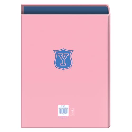 Dohe - Ordner mit 4 Ringen, Kapazität 250 Blatt, Foliogröße (26,4 x 34 cm), Rücken 6 cm, Ringe 40 mm, extra fester Deckel, Schulmaterial - Yale University Pink Lady - Rosa