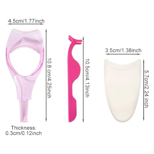 3 IN 1 Mascara Shield Eyelash Tool Upper Lower Eye Lash Mascara Shield Guard for Lashes Natural Look Make Up 3 Pack Include Eyelash Tweezers Mascara Guard Eyelash Clip Applicator - Image 3