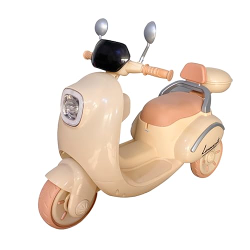 Bang Toys Moto Elétrica Lambreta Retrô Scooter Lemn 6v Recarregável Bege