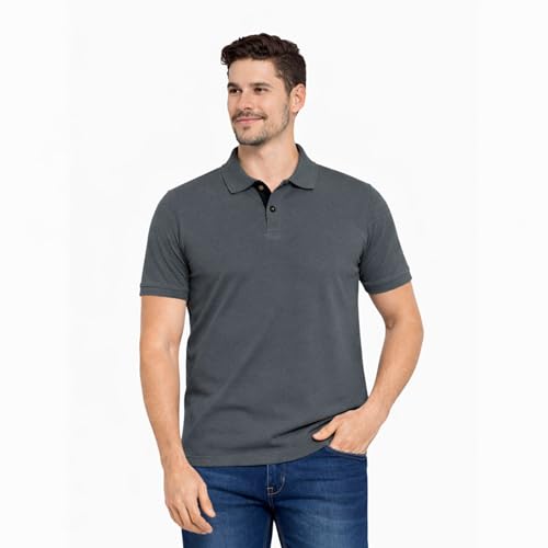 Image of Cotton Polo T-Shirt for Men | Solid Color Regular Fit Collar Neck T-Shirt
