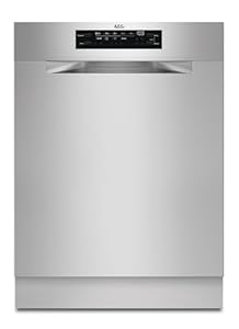 AEG Unterbau Geschirrspüler 60 cm, Spülmaschine Serie 5000: AirDry Kein Nachtrocknen, Energieklasse B, Besteckschublade, 44 dB, Wasserstopp, 14 MG, FUS7572APM