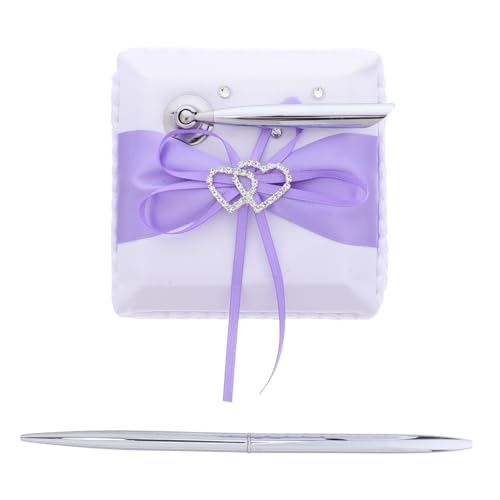 NUOBESTY 婚礼用ゲストサインペン ハート装飾付きボールペン スタンド付き受付筆記具 ブライダル署名用 結婚式 披露宴カウンター装飾アイテ