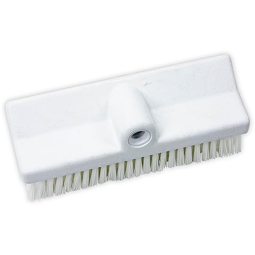 Image of SPARTA 40423EC02 Plastic Floor Scrub Brush, Wall Brush, Equipment Brush With Nonabsorbent Bristles For Industrial Kitchens, Hospitals, Commercial Cleaning, 10 Inches, White, (Pack of 2)