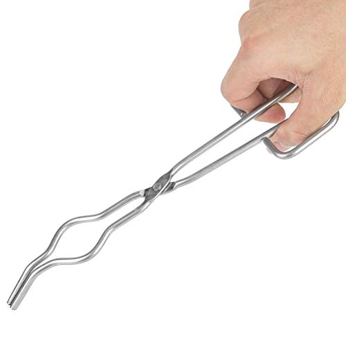 Laboratory Crucible Forceps Clip Pliers Steel Normal Crucible Tongs Pliers Pincers with Aircraft Class Rivet for Laboratory High Polished Degree(250mm) - Image 3