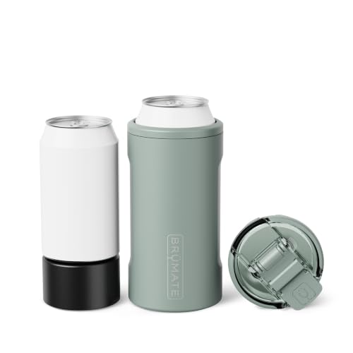 Image of BruMate Hopsulator Trio 3-in-1 Insulated Can Cooler for 12oz / 16oz Cans + 100% Leak Proof Tumbler with Lid | Insulated for Beer, Soda, and Energy Drinks