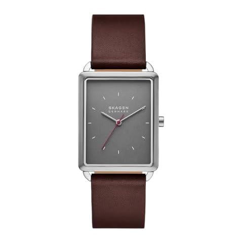 Skagen Men's Quartz Watch with Leather Strap Cover