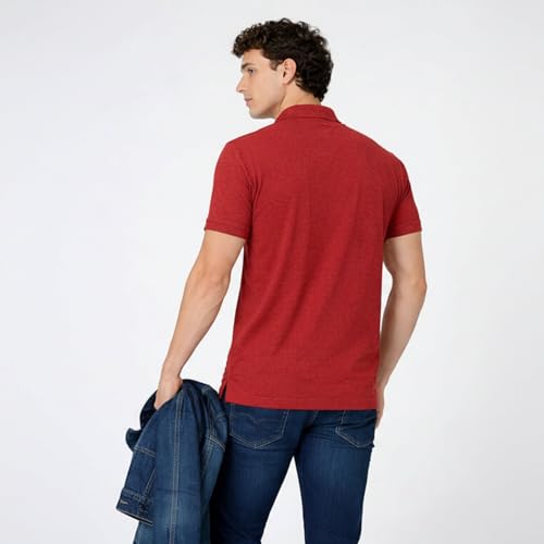 Image of Men's Cotton Polo T-Shirt | Solid Regular Fit Polo Neck T-Shirt | Half Sleeve Casual & Office Wear | Soft Breathable Summer T-Shirt for Men