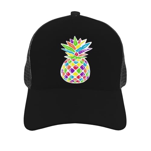 Colorful Pineapple Mesh Baseball Cap - Classic Adjustable Peak Cap, Trucker Hat for Men & Women2