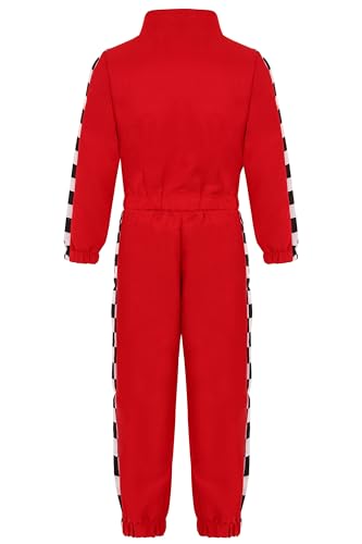 Simplecc Race Car Driver Costume for Boys Racer Jumpsuit with Car Cap for Halloween Dress Up