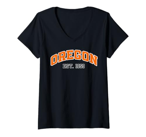 Womens Retro Oregon State Souvenir OR Athletic Sport V-Neck T-Shirt