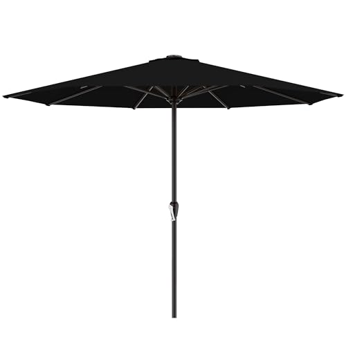 Image of AreShark 12 FT Patio Umbrella for Outdoor, Outdoor Table Umbrella with Crank, Outdoor Patio Umbrellas with 8 Sturdy Ribs, Patio Umbrellas for Market, Garden, Pool (Black)