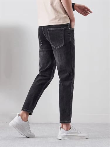 Men Slim Stretch Jeans Vintage Little Feet Trousers Street Ankle Length Denim Pants2