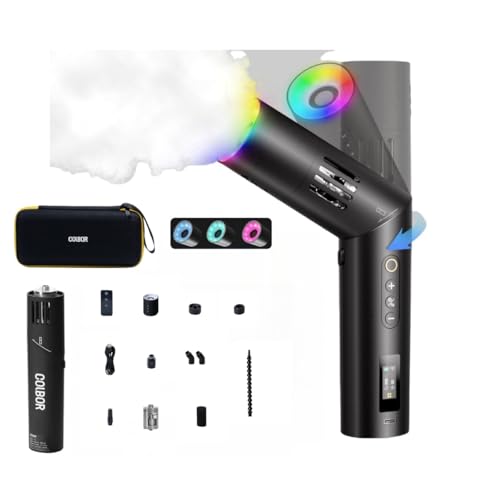COLBOR Nebelmaschine CF5 Cine Flare mit Lichtern, 25 Stufen Dichte, kabellose Fernbedienung, Rauchmaschine, Fotografie f r Streaming, Partys, Hochzeiten, B hne, inklusive externem flexiblem Schlauch