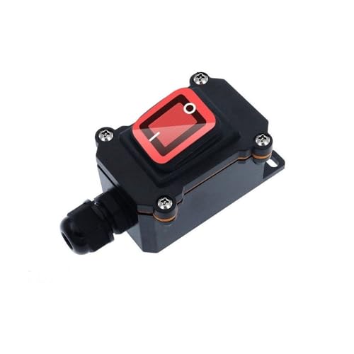 Switian 1 PCS Inline Cord Switch DPST AC 20A-125V,16A-250V, IP65 Waterproof On-Off with Red Light Buttons