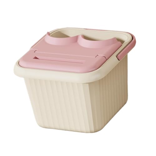Cirraorive Foot Bath Basin Bacinella Pediluvio Ampia E Portatile con Punti Massaggianti sul Fondo Vasca per Immersione Piedi in PP Solido Facile Da Trasportare a, Rosa con Coperchio