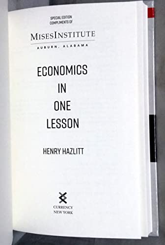 Economics in One Lesson 1st edition by Henry Ha... 193355021X Book Cover