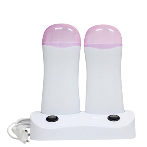 HOOWIFFY Calentador Máquina de Depilación de Dos Plazas de 100g de Cera Depilatoria Portátil con Sistema Automático Seguro para Depilación Facial y Piernas para Uso Lugar