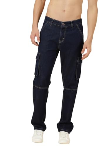 Image of Thomas Scott Men Mid Rise Relaxed Fit Cargo Jeans