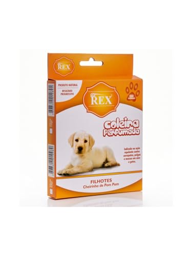 Rex Coleira Perfumada Repelente para Filhotes, Contra Carrapatos, Pulgas e Moscas