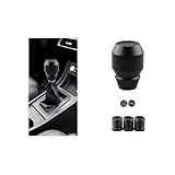 Zpana Car Shift Knob, Aluminum Alloy Manual Automatic Vehicle Gear Shifter Knob, 5 6 Speed Automotive Gear Lever Stick Shift Handle Replacement Accessories, Universal for SUV, Sedan, Truck (Black)