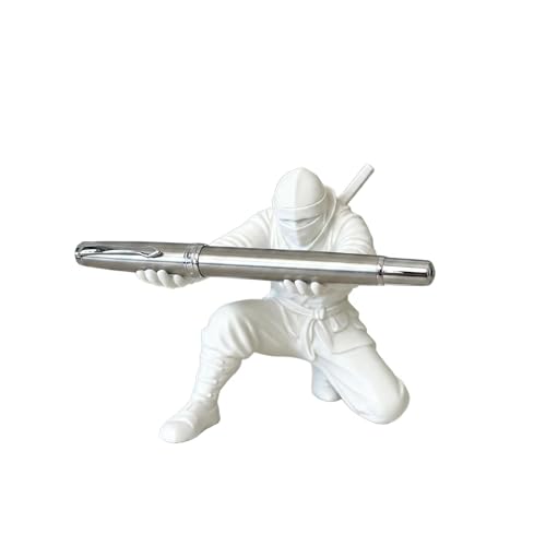 Image of FILOEEX 3D Printing Samurai Pen Holder, Ninja Warrior Pen Holder for Desk, Creative Cool Executive Office Gadget, Unique Pencil Storage Rack for Men, Gamers & History Fans (White)
