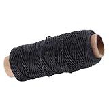 [CIRÉ POUR LA DURABILITÉ] Ciré et largeur de 1 mm, ce fil de 50 m est conçu pour la durabilité et la résistance, idéal pour la couture à la main du cuir.