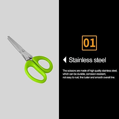 Kitchen Scissors Kitchen Shears 15CM 5 Layers Basil Rosemary Kitchen MultiLayers Scissor Shredded Chopped Scallion Cutter